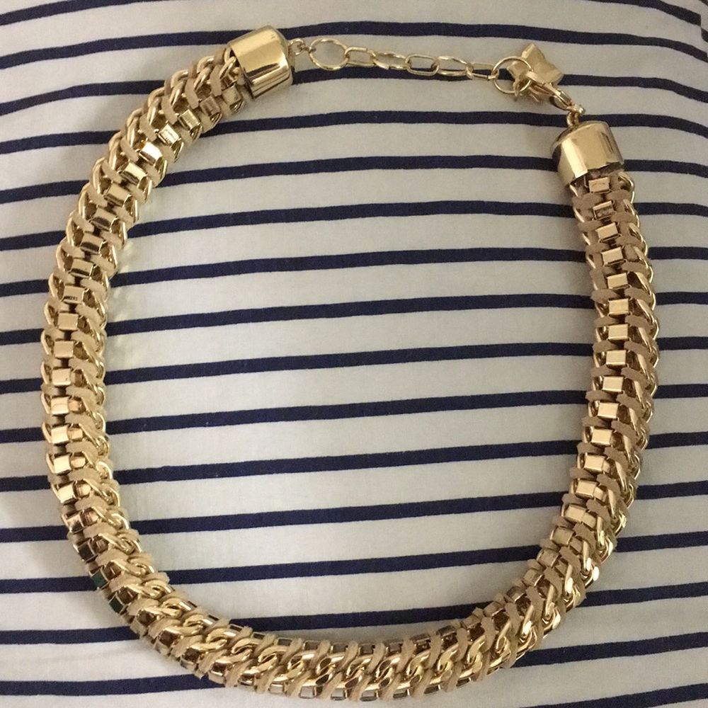 Gold and Tan Chain Necklace